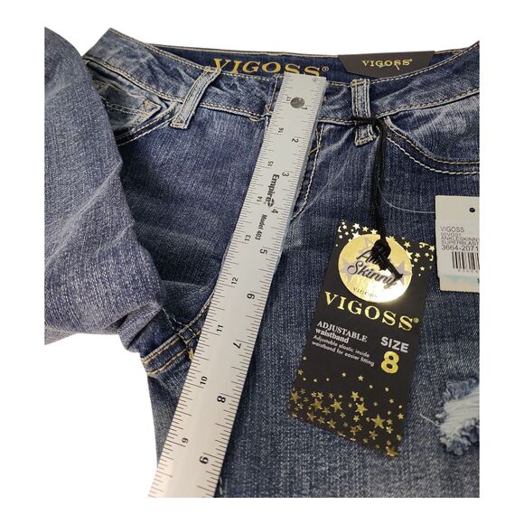 NWT Vigoss Girl's Size 8 “The Austin Ankle Skinny” with Grommet Detail Jeans - Picture 5 of 12